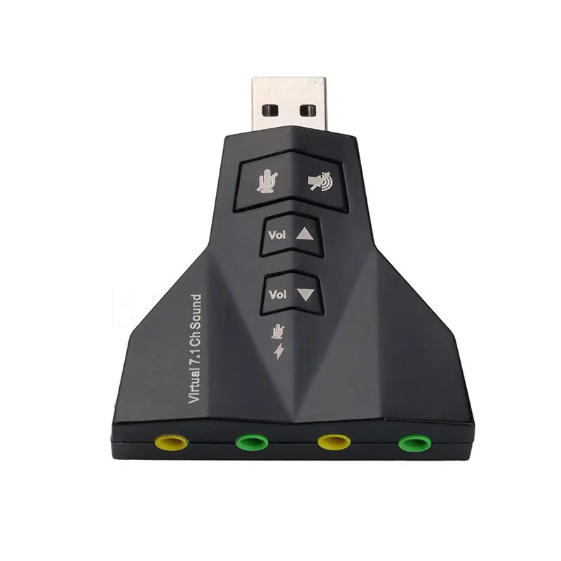 

External Virtual USB 7.1 3D Sound Audio Card adapter dual microphone dual audio interface output independent sound card for PC