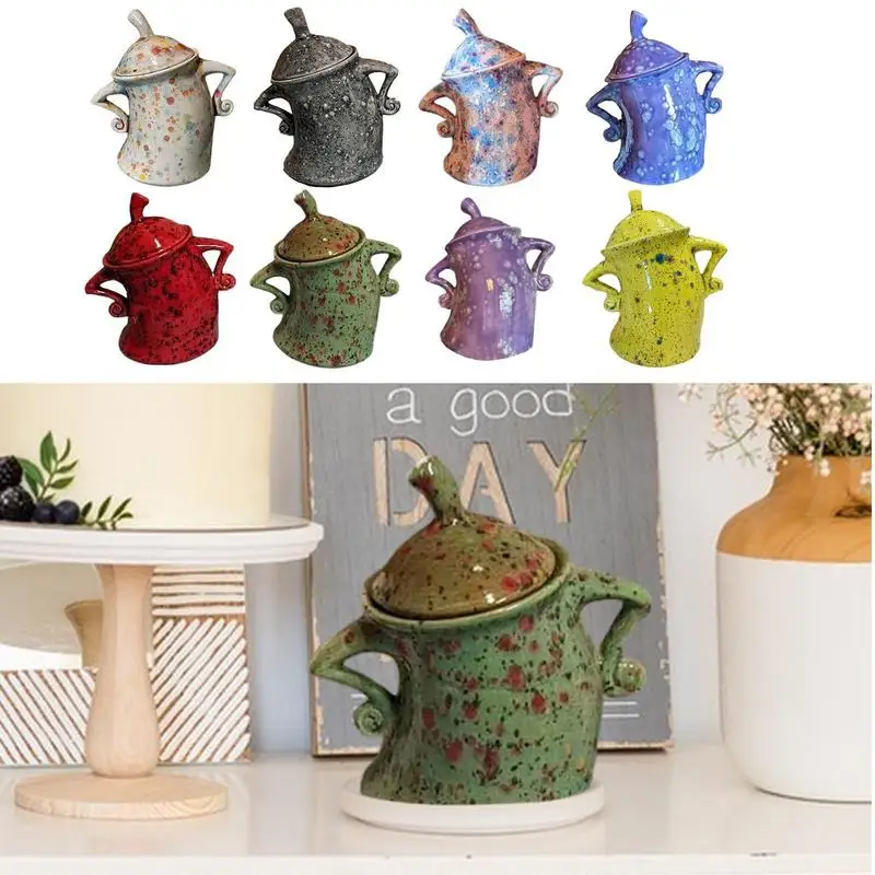 

Cute Resin Halloween Hands Akimbo Jar With Lid Tea Containers For Storage Bottle Candle Holder Food Storage For Kitchen Home