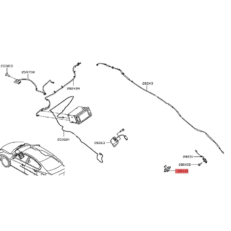 28442-4AF0B Автомобильная камера заднего вида Парковочная для Nissan Sentra Sylphy 2015-2021 284424 AF0B