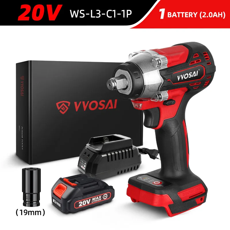 

VVOSAI MT-Series 340Нм бесщёточный электрический гайковерт 20В