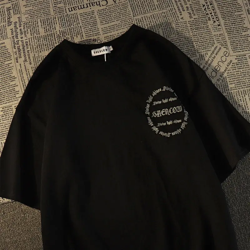 Женская летняя Свободная рубашка в готическом стиле с принтом черепа | одежда