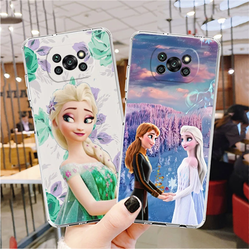 

Disney Frozen Anna And Elsa For Xiaomi Poco X4 X3 NFC F4 F3 GT M4 M3 X2 F2 F1 Pro C3 5G Redmi 10 Transparent Phone Case