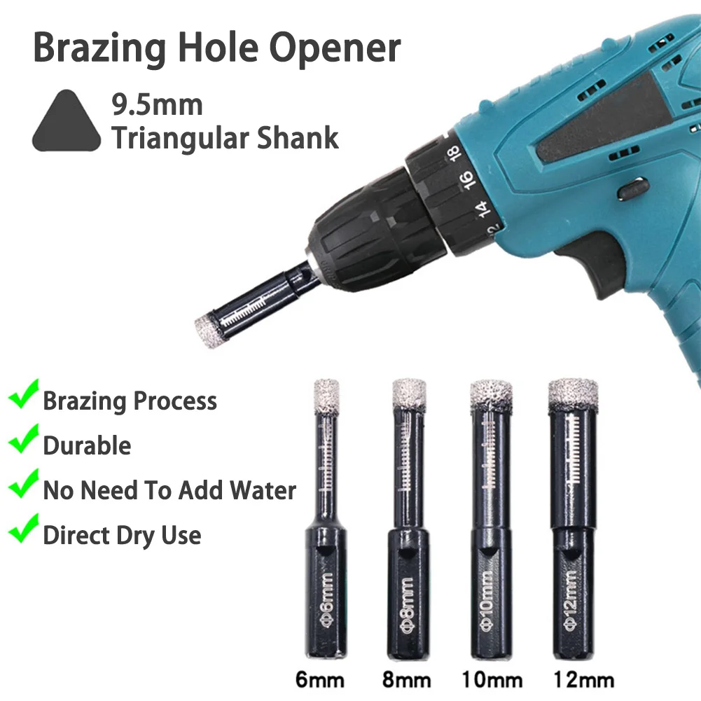 

1pc Vaccum Brazed Diamond Dry Drill Bits Set Hole Saw Cutter For Marble Granite Ceramic Glass Tile Stone Drilling 8-12mm