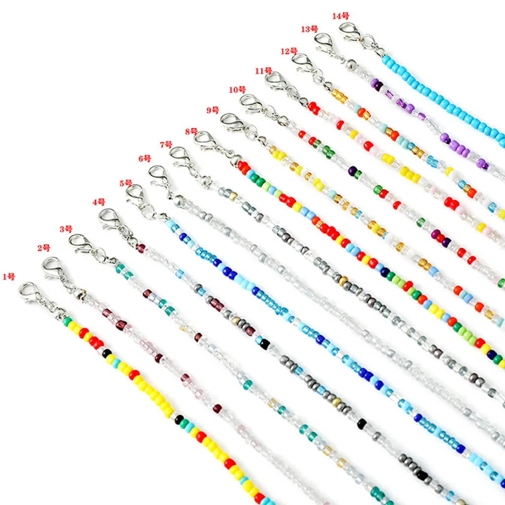 

Rice bead chain rice bead mask rope rice bead glasses chain color rice bead mask chain