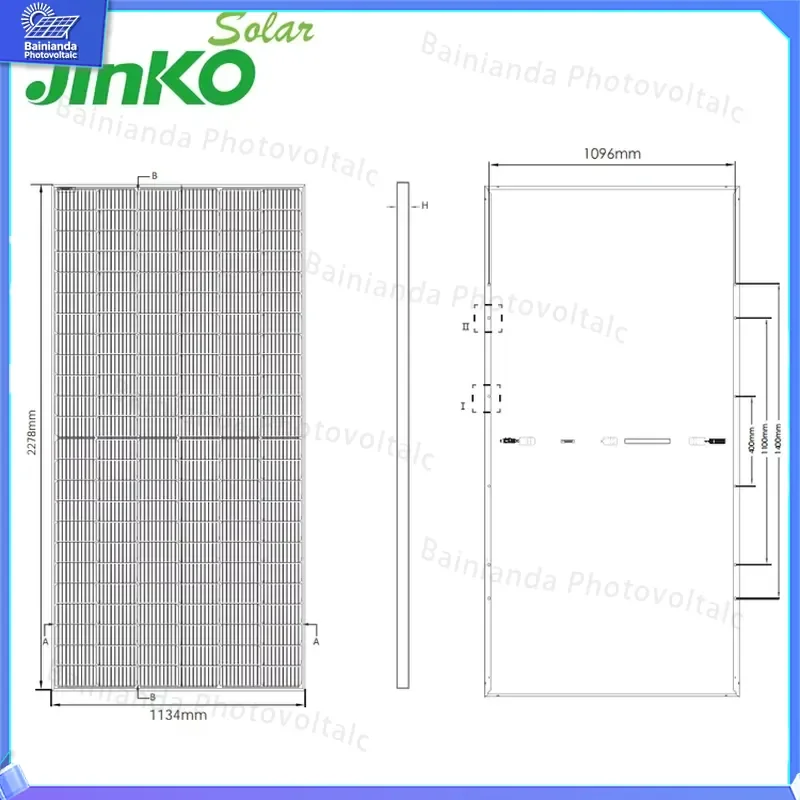 Фото Монокристаллическая фотоэлектрическая солнечная панель Jinke 500W 530W 540W, высокоэффективный модуль с полуэлементами для солнечной энергетики №3