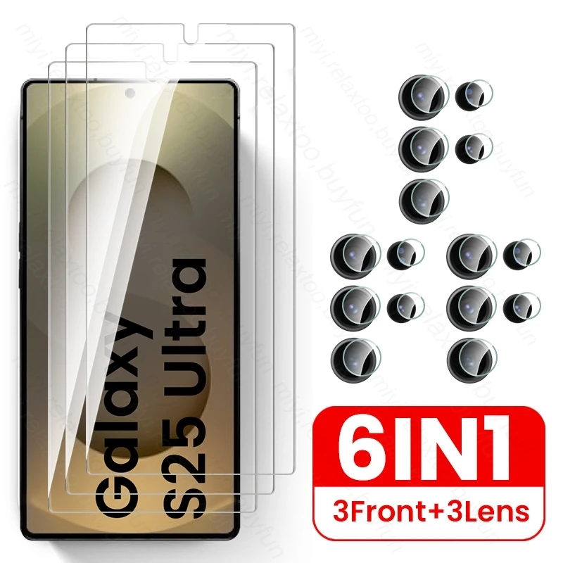 Защитное стекло из закаленного стекла 6в1 с разблокировкой отпечатков пальцев 9H