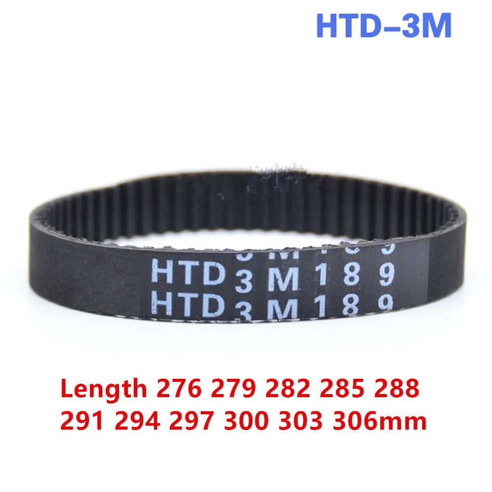 HTD3M Synchronous Belt HTD-3M Rubber Timing Belt Width 10 15mm Closed Loop Length 276 279 282 285 288 291 294 297 300 303 306mm