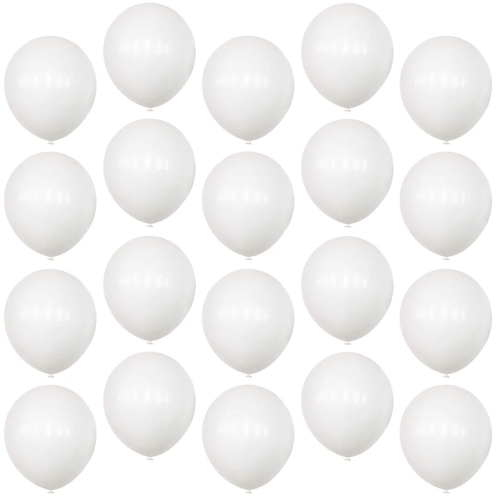 

100 Pcs Round White Balloon 12 Inch Balloons Decor Party Arch Emulsion Birthday Wedding Decorations Reception Shower Man