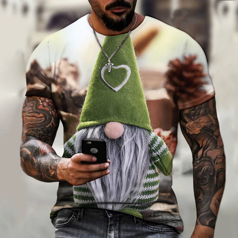 

2022 Brand Men's T-shirt Christmas New Brand Men's T-shirt 3D Printing Funny Santa Claus Cool And Handsome Street Fashion