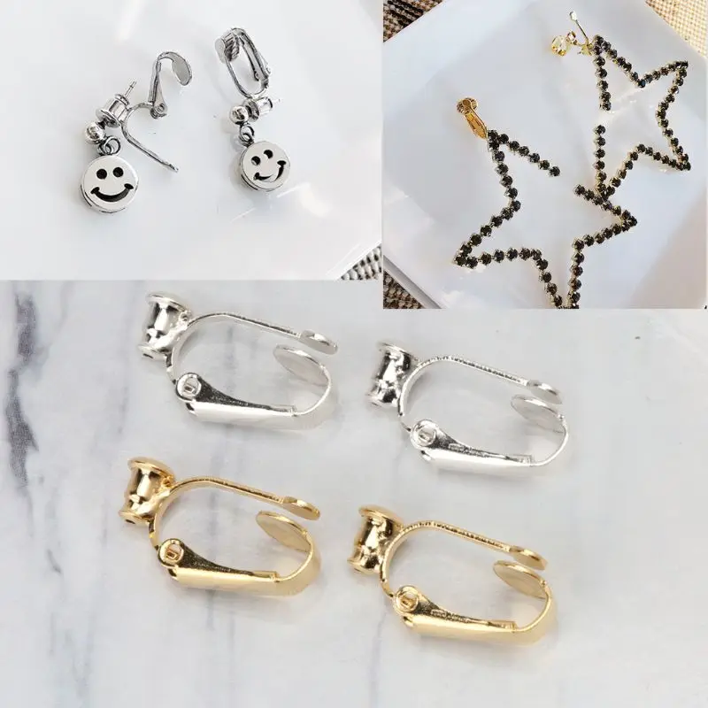 

1 Pair Clip On Hoop Earring Converters No-pierced Turn Any Stud Into A Clip-On 066C