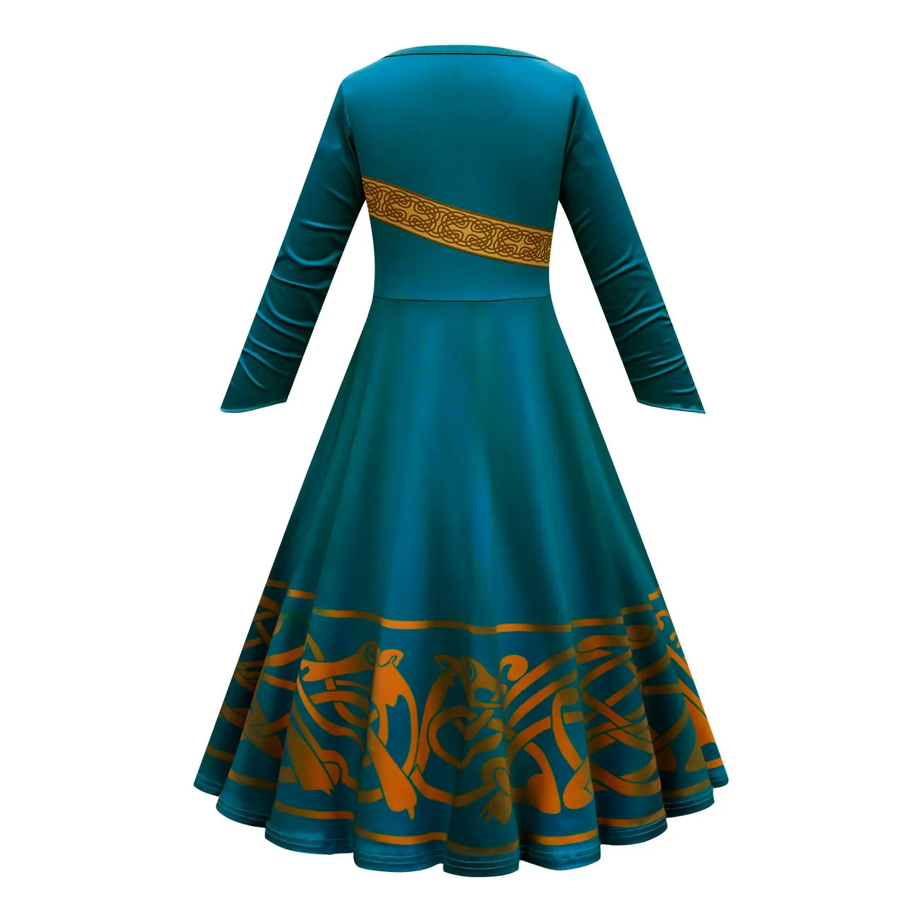 Готическое винтажное длинное платье принцессы Мерида с париком детская