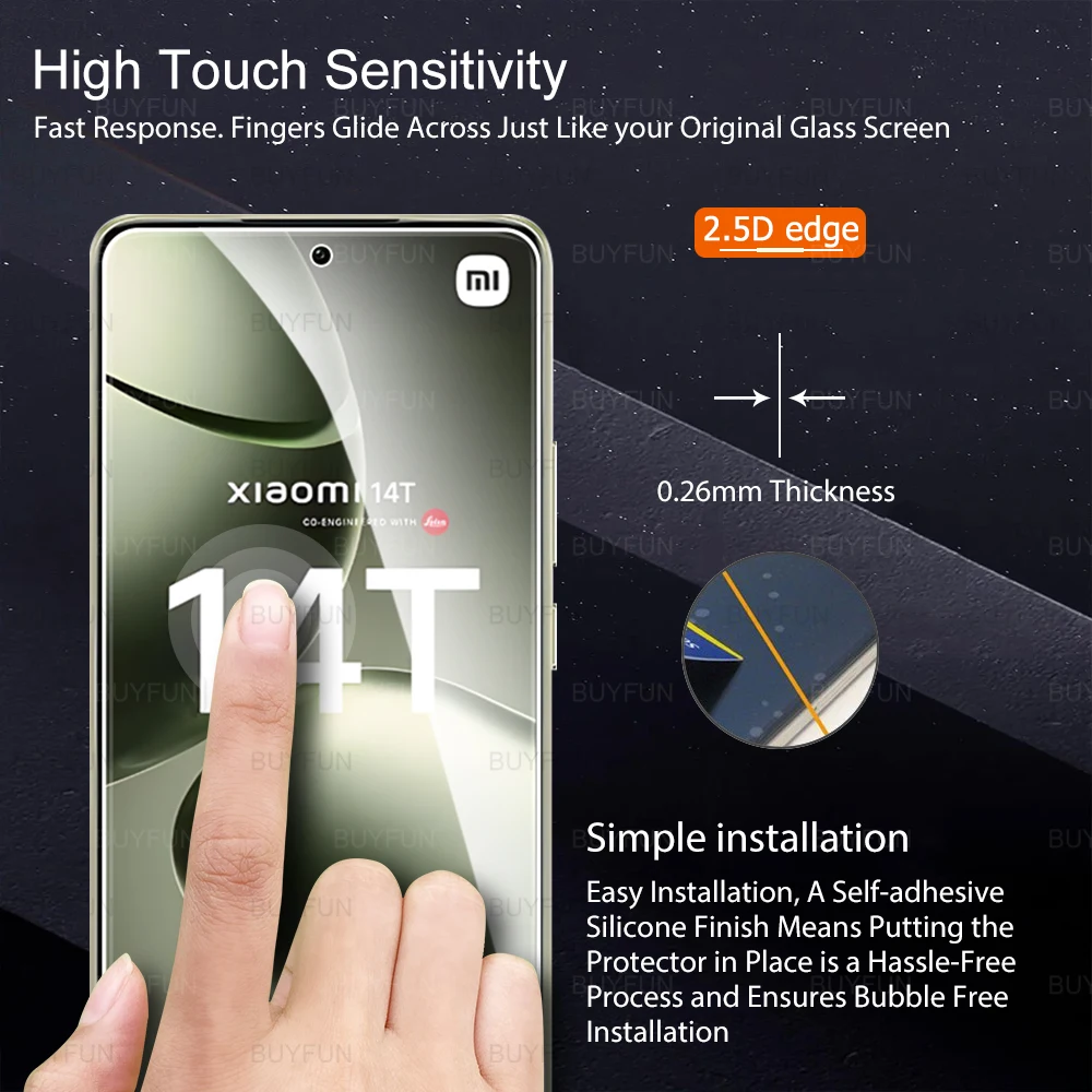 2 шт. 9H закаленное стекло Передняя пленка для Xiaomi 14 T Pro 2024 6 67 дюймов Xiaomi14T Mi 14tpro Mi14T