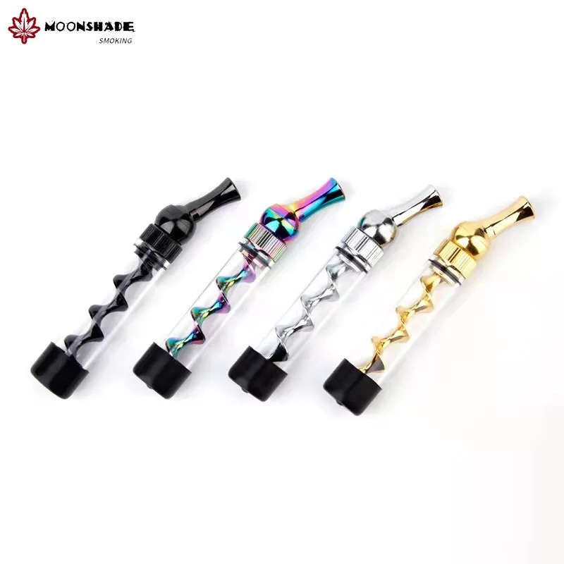 

MOONSHADE New Portable 7p mini Glass Twisted Blunt Tobacco Spiral Dry Burning Pipe Smoking Accessories