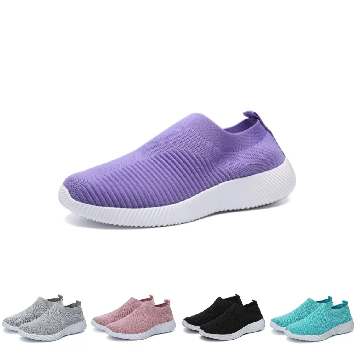 

Женские легкие дышащие сетчатые кроссовки, однотонные серые, черные лоферы, Женская Удобная модная обувь на плоской подошве