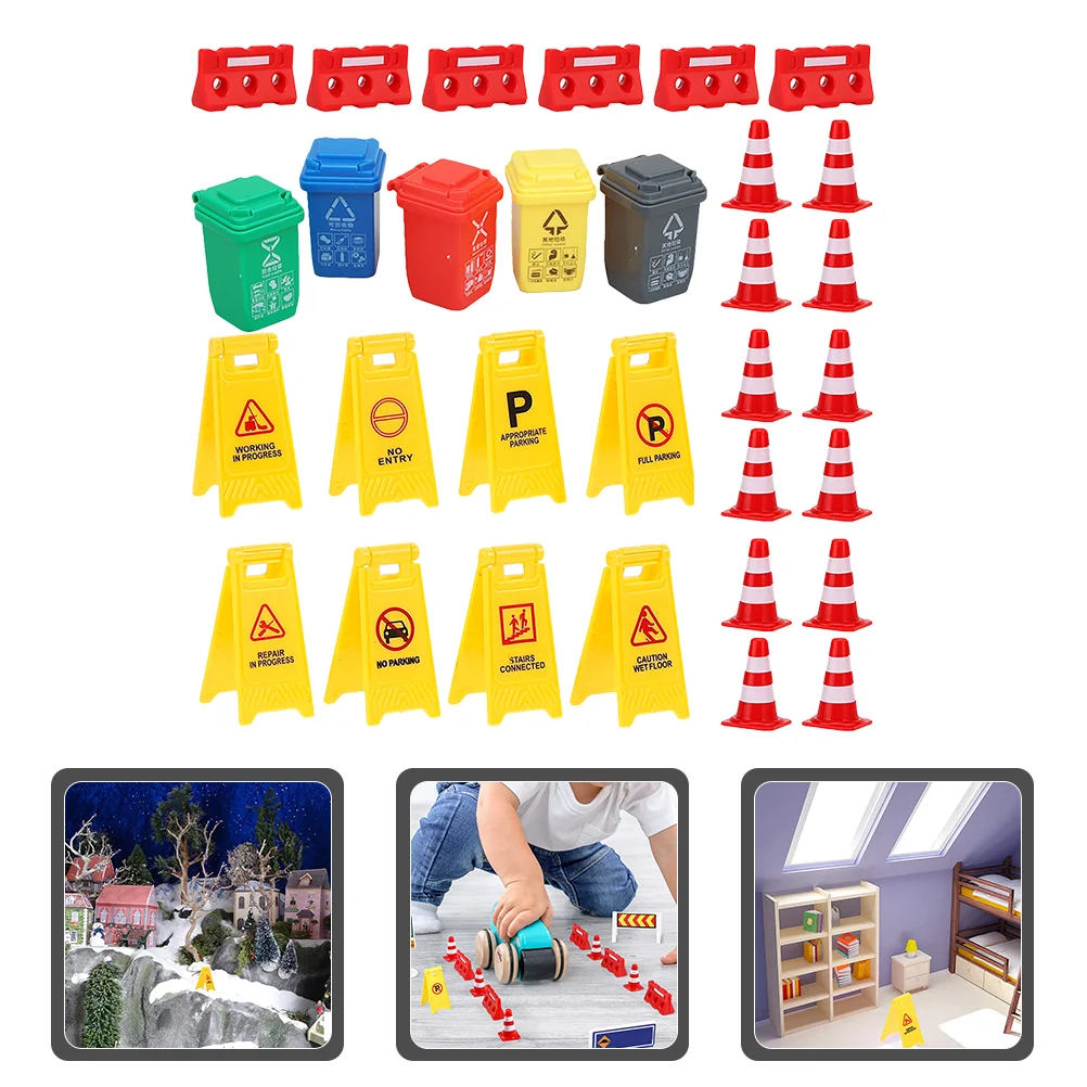 

Мини мусорные банки, модель детской одежды, реквизит для движения, знак x 2x1 см, Детские познавательные игрушки, пластиковая дорога
