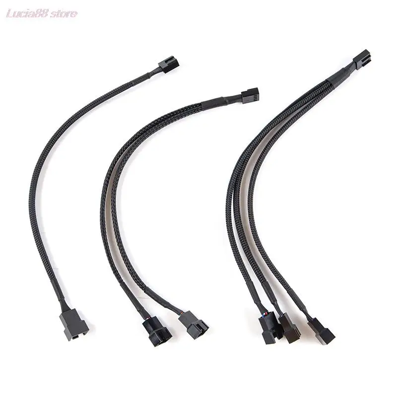 

Computer CPU 4PIN PWM 1 Minute 3 Riser Cable Snakeskin Network Cable 30CM Cooling Fan Adapter Cable