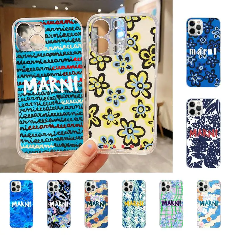 

M-Marni Phone Case For Iphone 7 8 Plus X Xr Xs 11 12 13 Se2020 Mini Mobile Iphones 14 Pro Max Case