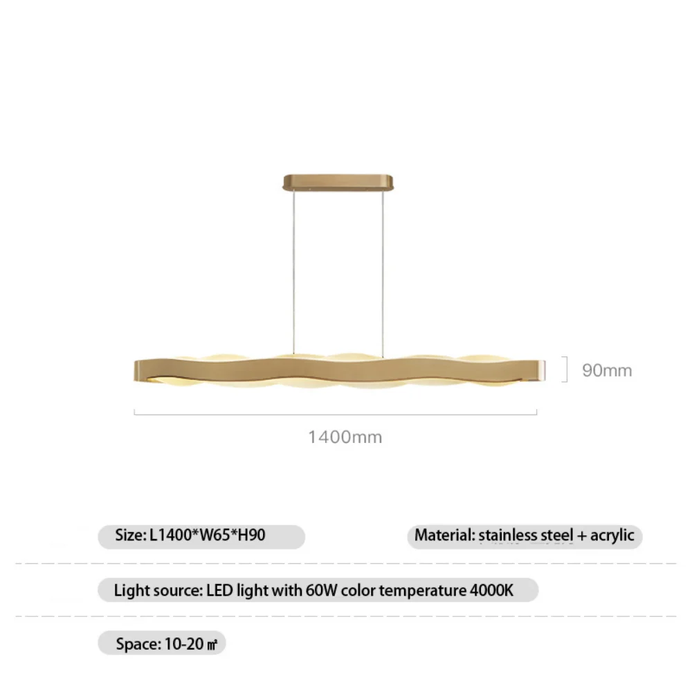 

LED pendant lamp Simple Creative Modern Kitchen Gold Rectangle Hanging Fixtures Dining Room Indoor Light kitchen accessories art