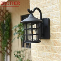 brother outdoor wall lamps retro bronze led light sconces classical waterproof for home balcony villa decoration