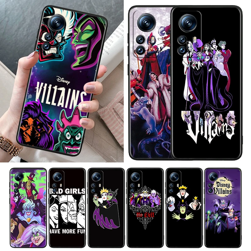 

Disney villains combo Case For Xiaomi 12T 12S 12 11 Ultra 11T 10T 9T Note 10 Pro Lite 5G Soft TPU Black Phone Cover Shell Capa