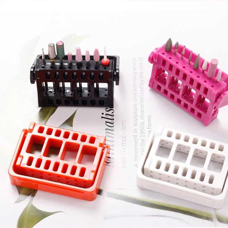 

Manicure Tool Grinding Head Display Stand 16-Hole Grinding Head Rack Storage Box Nail Drill Bits Manicure Accessories