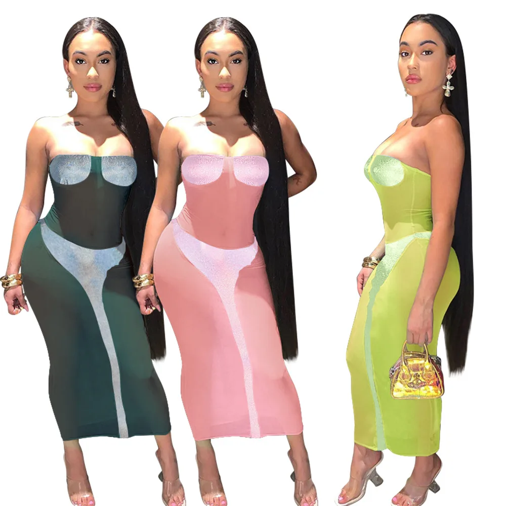 2022 женское летнее Сетчатое строченное платье в стиле пэчворк женское облегающее платье для ночного клуба