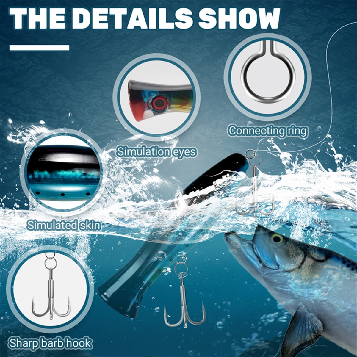 Рыболовные приманки — Поппер Набор для ловли/рыбалки Морская рыбалка 5 шт. 12 см и