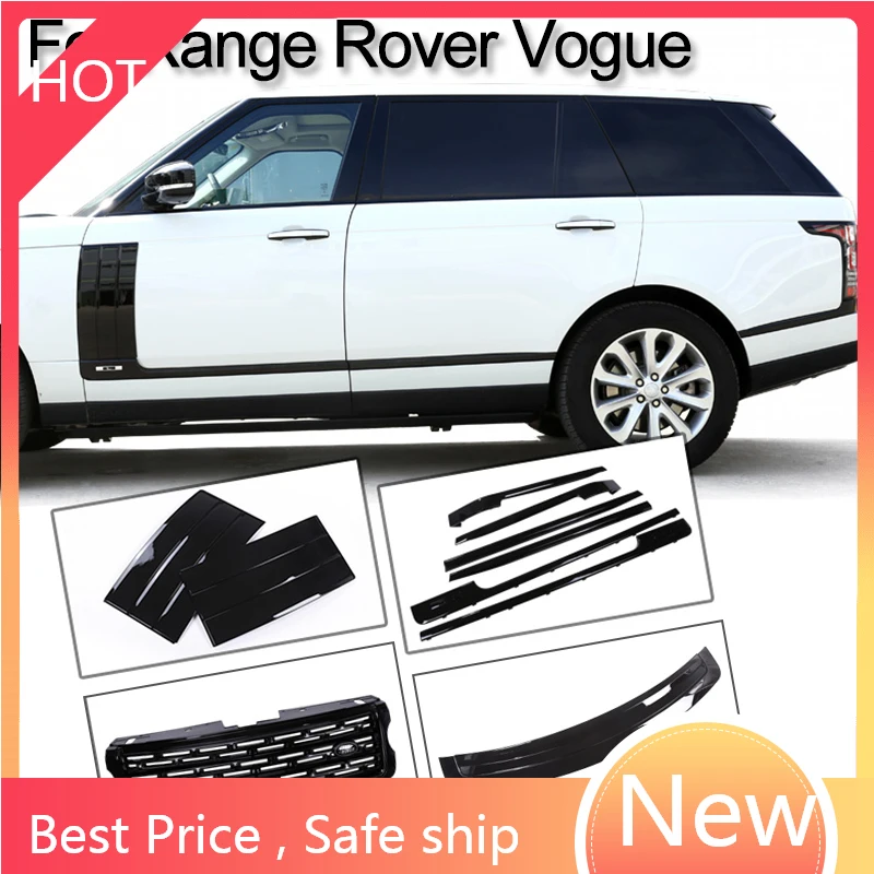

Передняя решетка для кузова автомобиля, боковое крыло, багажник, дверь, отделочная полоса, черный АБС для Land Rover Range Rover Vogue L405 2013-2019, Внешние детали