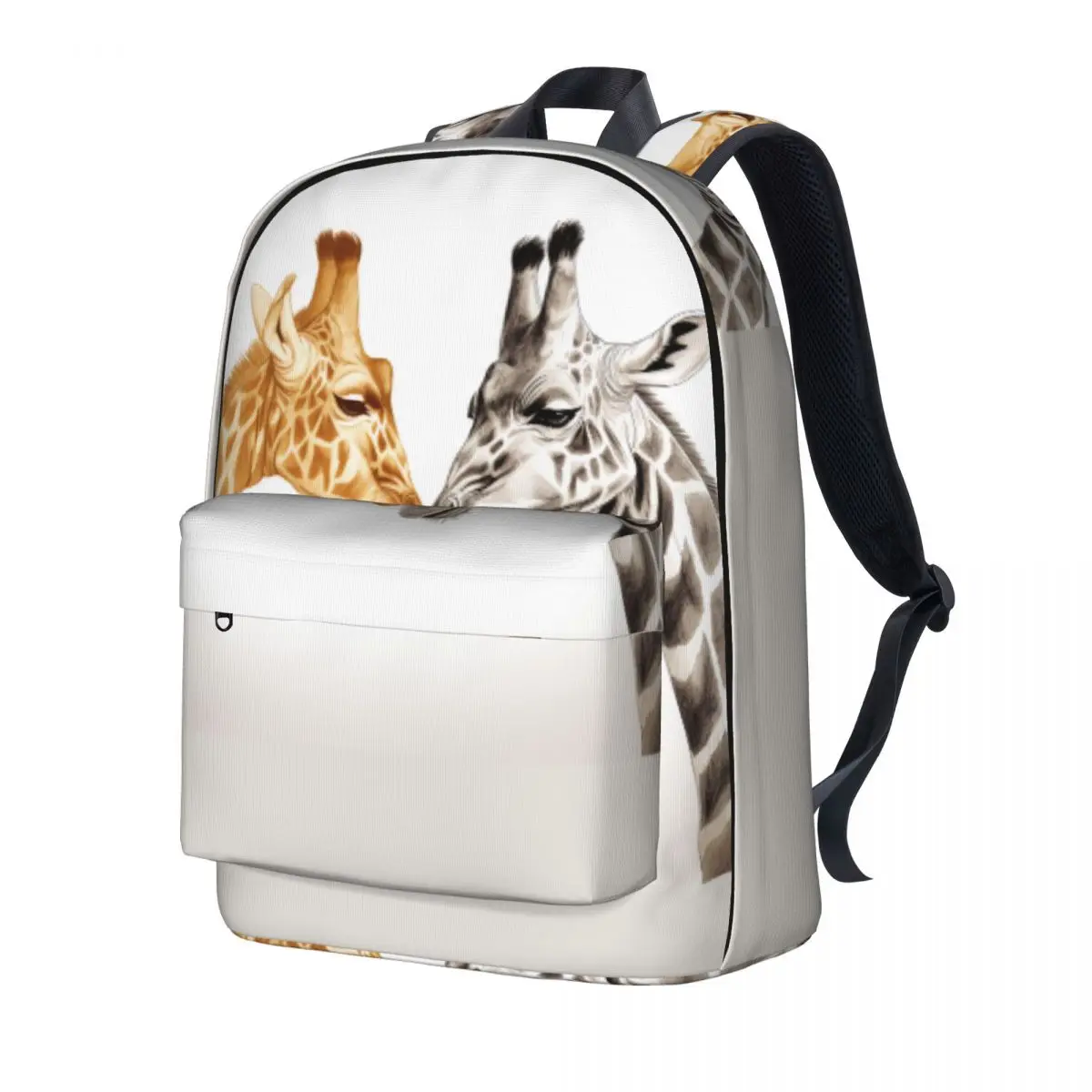 

Giraffe Backpack Two Sides To Face Sketch Girl Polyester Workout Backpacks Durable Pretty High School Bags Rucksack