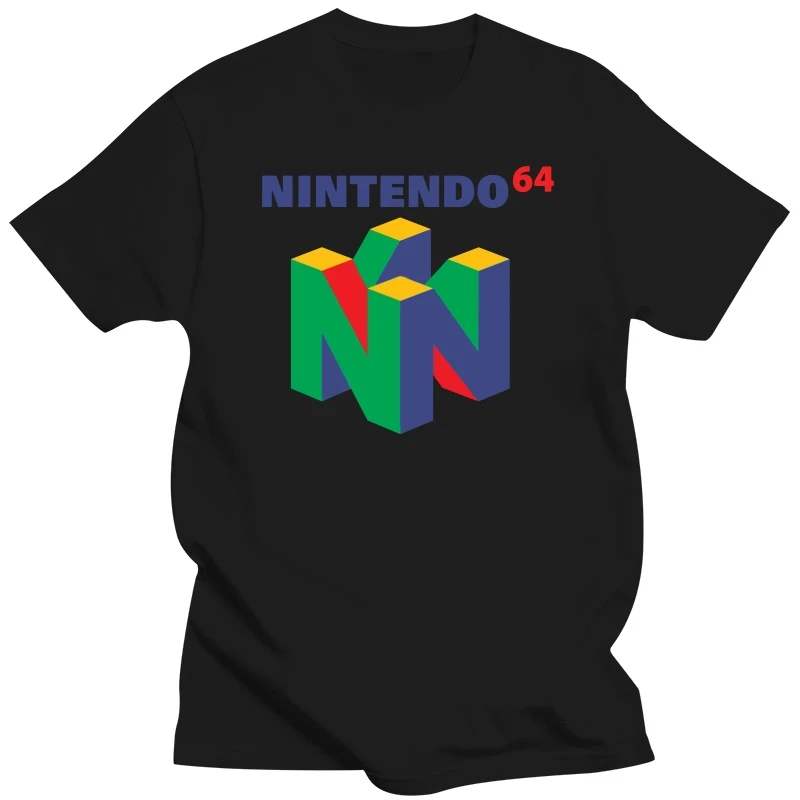 Футболка с логотипом Nintendo- N64 черная Повседневная футболка стиль хип-хоп модная