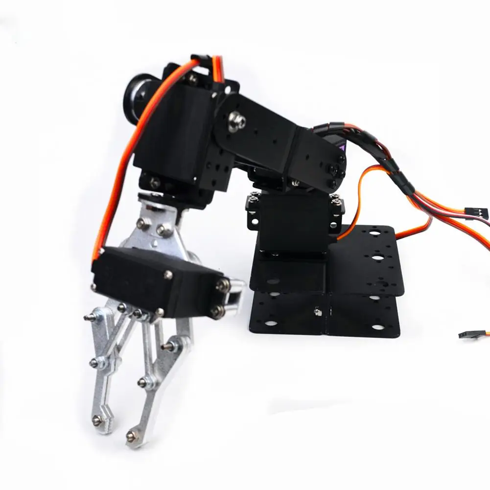 Wear-resistant Aluminum Alloy 4-dof Mechanical Arm Manipulator Claw Diy Robot Scientific Learning Accessories With Steering Gear 4 dof robot arm robot abb industrial robot model six axis robot 1 snm 600