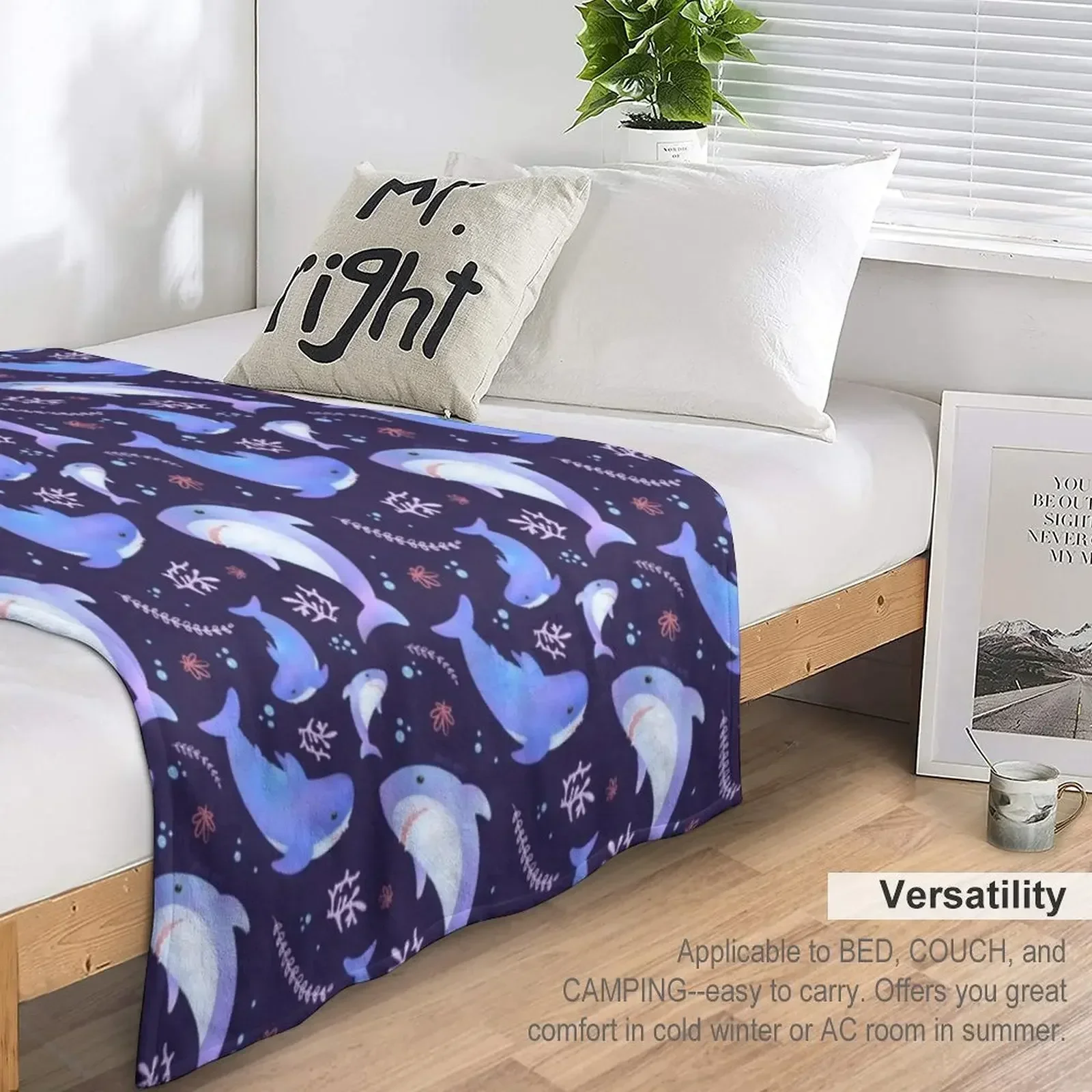 Одеяло Brucie Blahaj с рисунком под морем термоодеяло в стиле аниме одеяла для