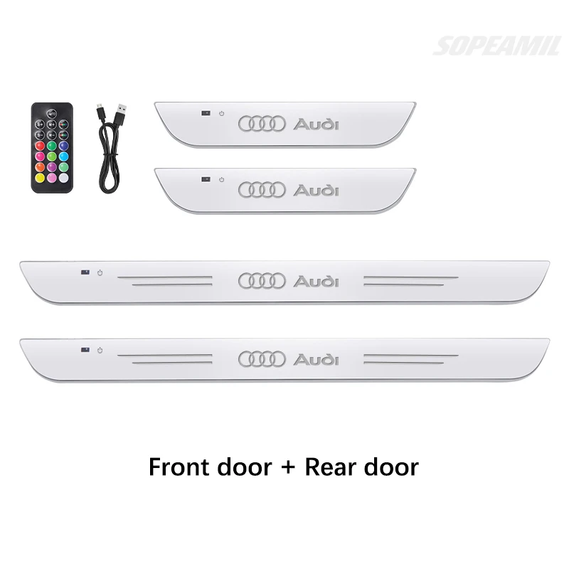 

Audi A3 A4 A5 A6 A7 Q3 Q5 Q7 RS4 RS5 S3 S4 S5 TT Беспроводной светодиодный порог двери автомобиля Добро пожаловать Педаль Свет Многоцветная атмосферная лампа