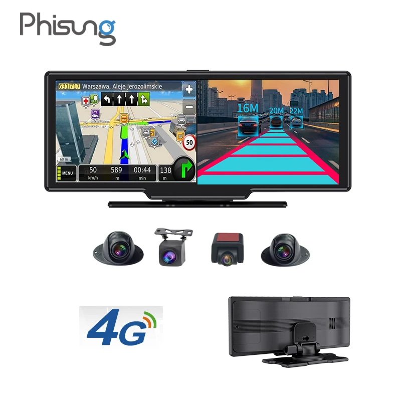 4g dashboard car camera with 4CHs record wifi adas gps navigation 24H remote monitor on phone 4g car black box