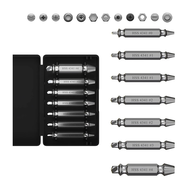 

Screw Extractor Set Stripped Screw Extractor Kit Stripped DIY Hand Tools Gadgets Gifts For Husband Broken Bolt Extractor