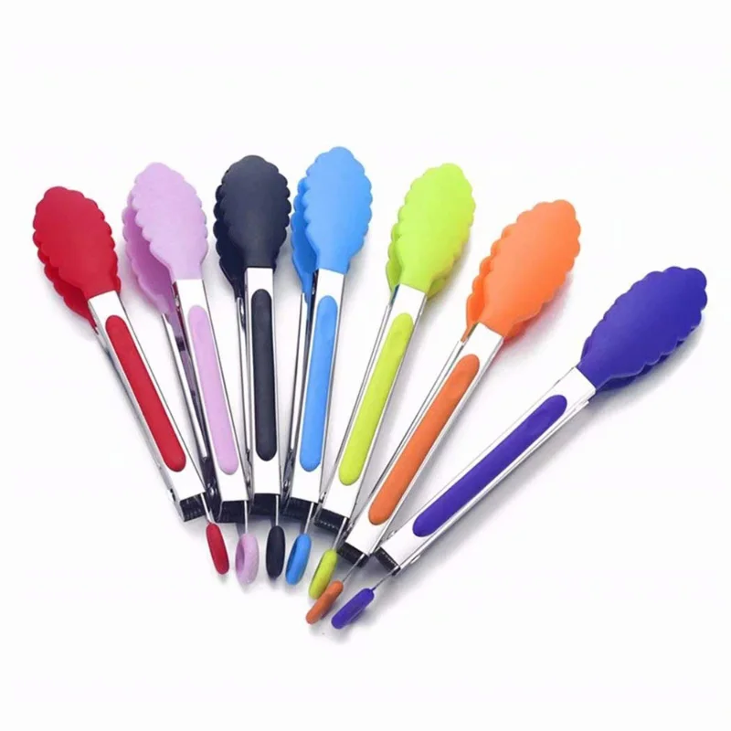 

1pc Heat-Resistant Food Tong Creative Non-Slip Nylon Bread Tong Serving Tong Kitchen Tools BBQ Tools Accessories