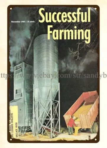 Успешное фермерское хозяйство 1960 домик для сарая металлический жестяной знак