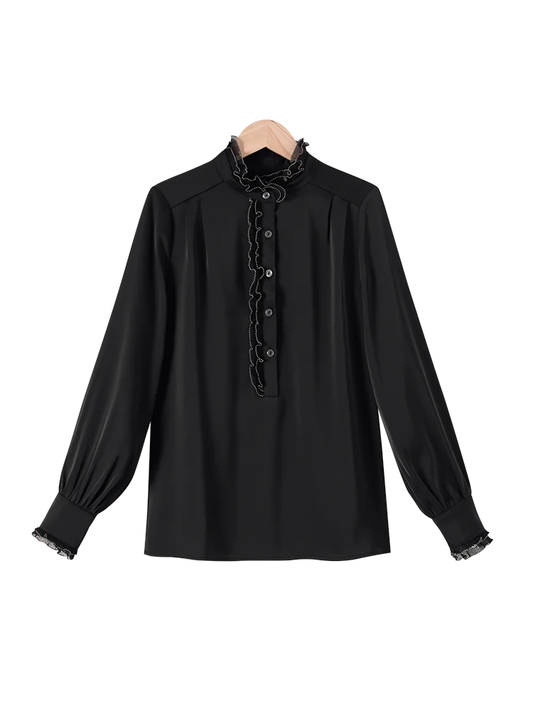 Вечерняя белая рубашка 2024 осенне-зимняя новая мода популярная в этом году