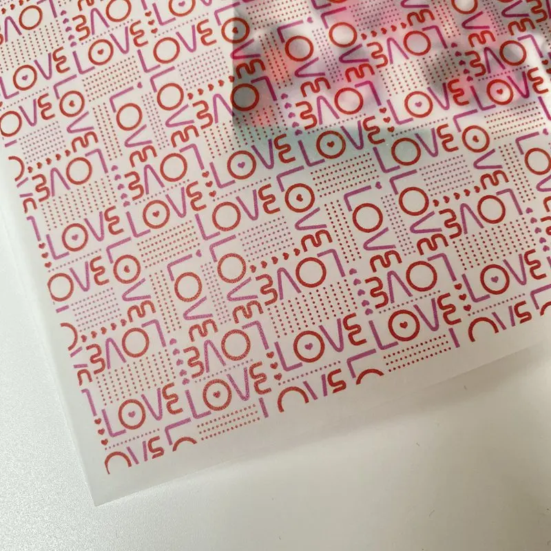 

Love Valentine's Day Gift Packaging Paper Handmade Soap Wrapping paper Translucent Wax Paper Customzied LOGO 100pcs/lot