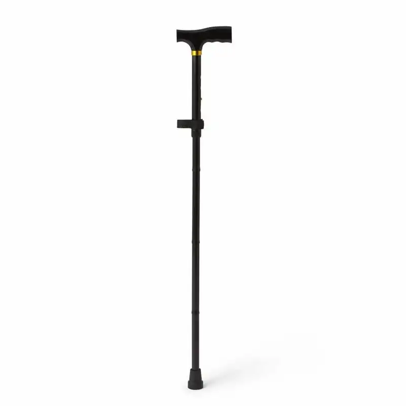 

Portable, Sustainable Folding T-Handle Cane – Perfect for On-the-Go Support – Lightweight, Durable Black Design – Easy to