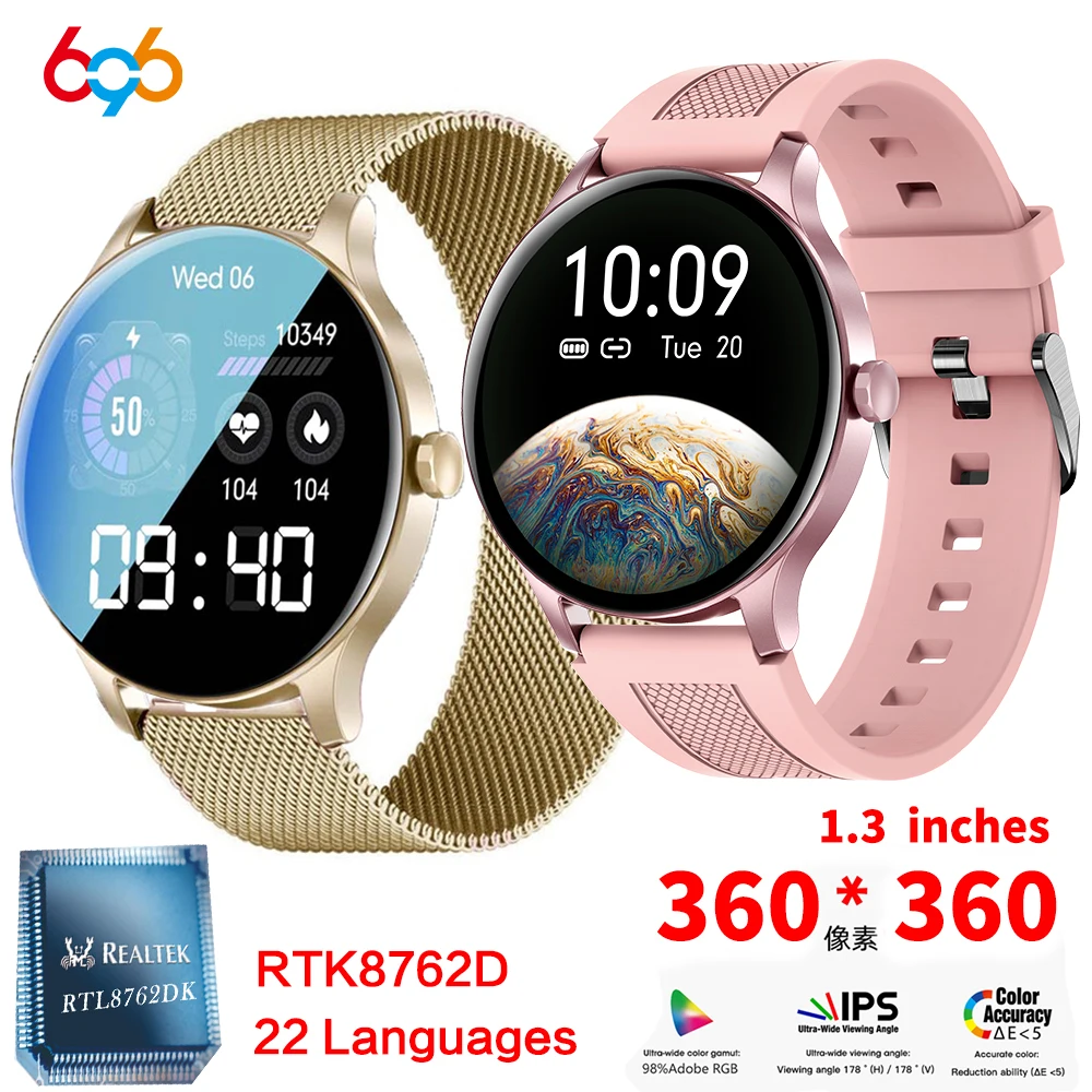 

NY20 Women Smart Watch 360*360 HD Screen IP68 Waterproof Fitness Tracker 20 Sport Message Push Men Smartwatch For IOS Android