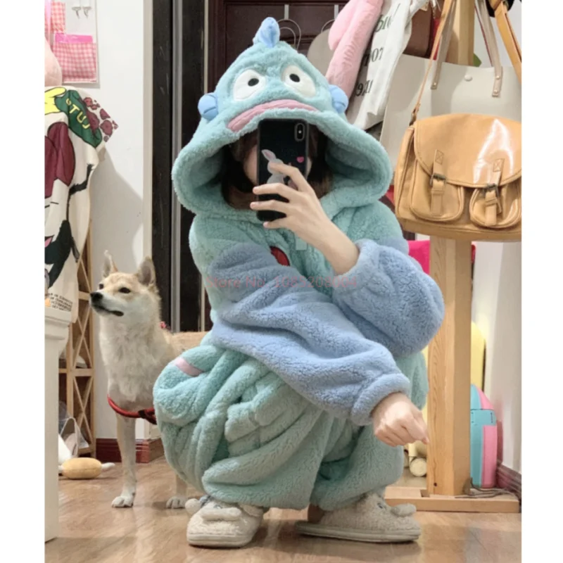 Новый утепленный коралловый флисовый комбинезон с рисунком рыбы-клоуна пижамы