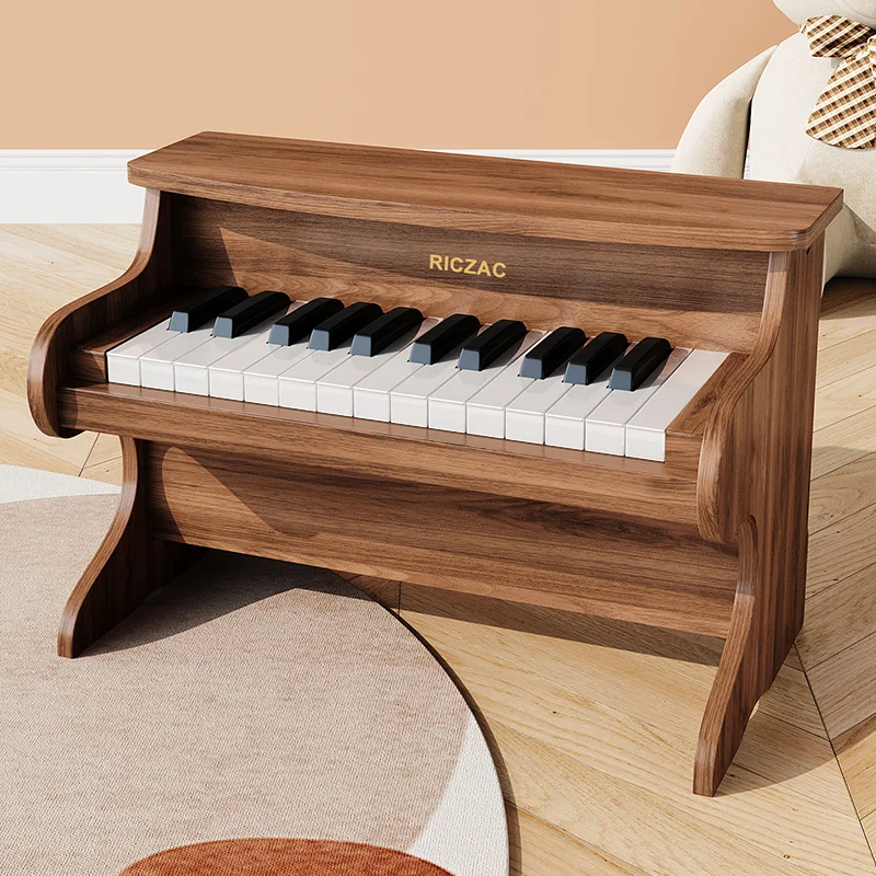 

zq Wooden Little Piano Pattern Children's Electronic Keyboard Can Play Girls Toddler Boys Early Education Toys Beginners