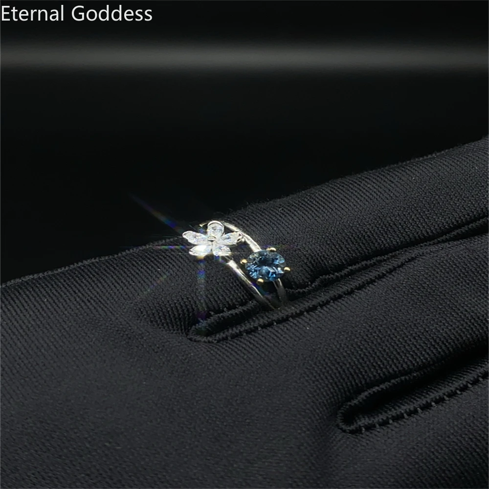 

925 Silver Pink Topaz Ring for Party 4.5*4.5mm Natural Topaz Silver Ring Fashion Silver Gemstone Ring Luxury Jewelry