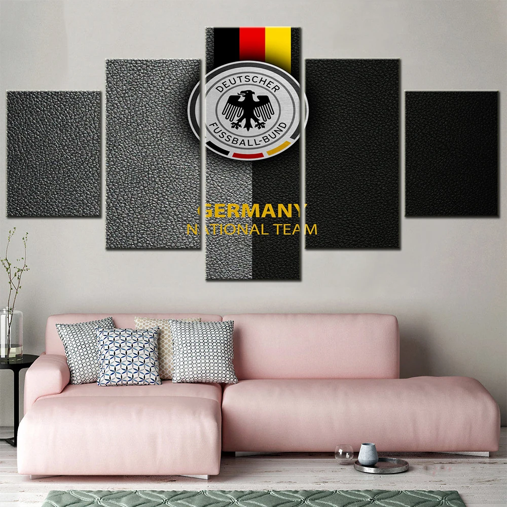 

5 Pieces Germany National Football Team Logo Picture Canvas Painting Modern Poster Print Picture for Living Room Home Decoration