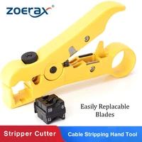 zoerax cable wire stripper cutter stripping tool for flat or round utp cat5 cat6 wire coax coaxial