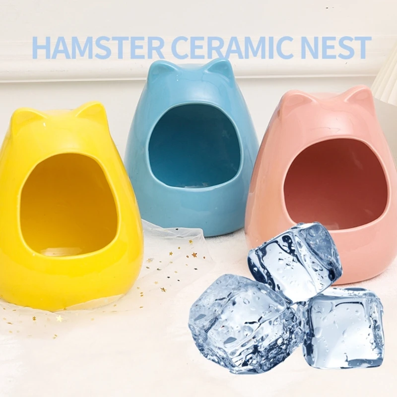 

Hamster Summer Ceramic House Squirrels Small Pet Cooling House Pet Bed Gerbils Habitat Room Small Animals Cooling Nest