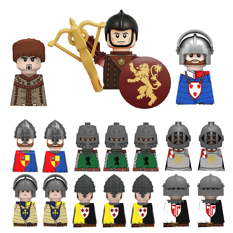 

Kid Toy Medieval Military Series English Civil War Castle Infantry Knights Army Soldier Figures Building Blocks Weaponry Model