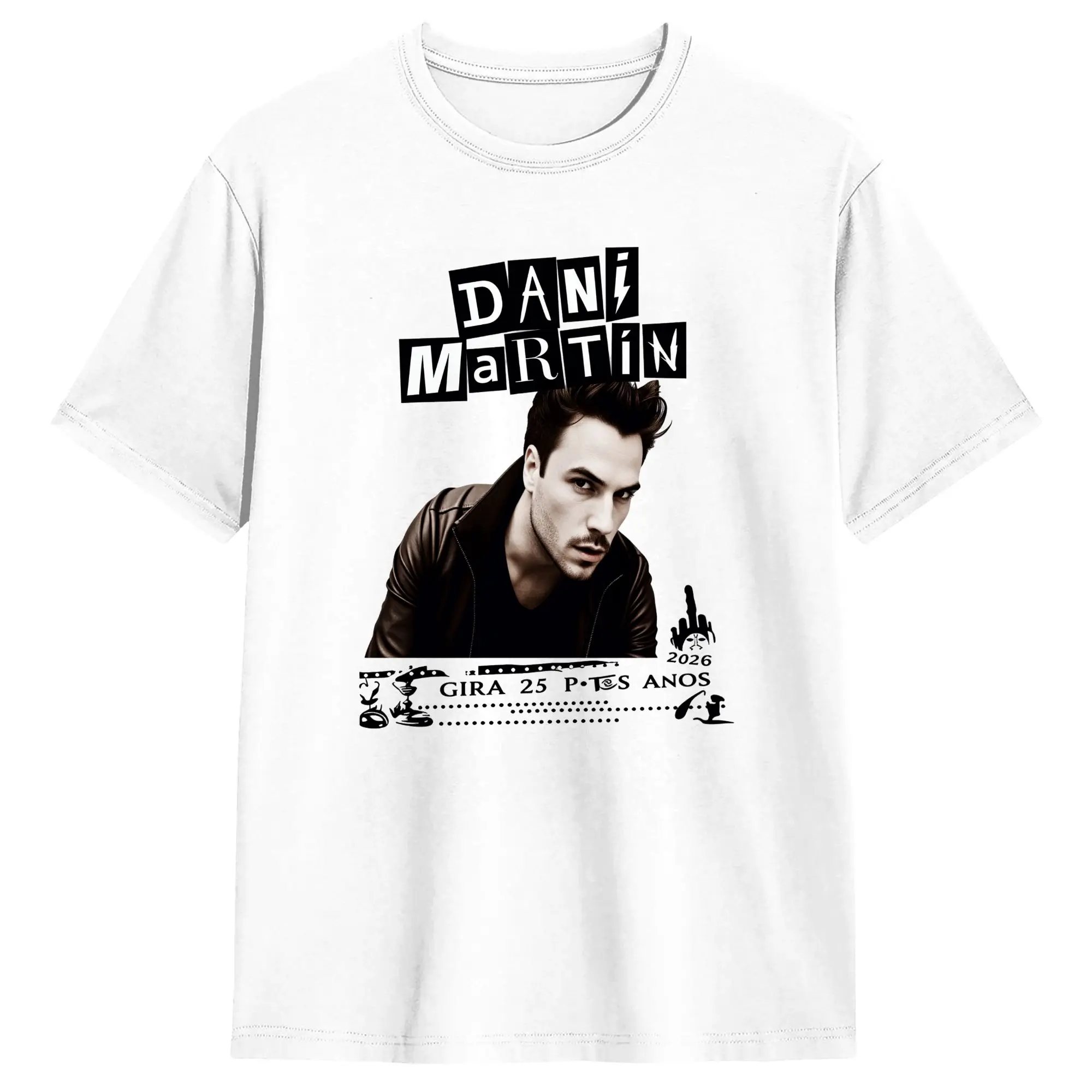 Фото Футболка из чистого хлопка Dani Martin Lo Que Me De La Gana Tour для мужчин, летняя уличная одежда, футболки для отдыха, одежда оверсайз №1