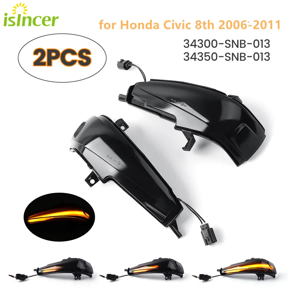 

Динамические светодиодные боковые поворотные сигналы для зеркала для Honda Civic 8 2006-2011